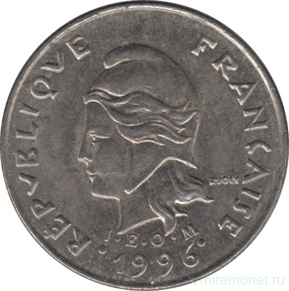 Монета. Французская Полинезия. 10 франков 1996 год.