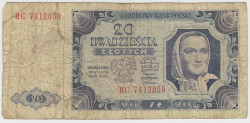 Банкнота. Польша. 20 злотых 1948 год.