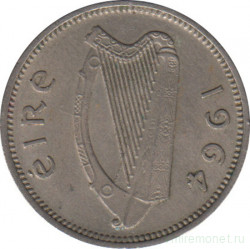 Монета. Ирландия. 3 пенса 1964 год.