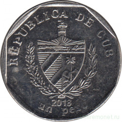 Монета. Куба. 1 песо 2018 год (конвертируемый песо).