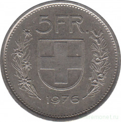 Монета. Швейцария. 5 франков 1976 год.