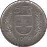  Монета. Швейцария. 5 франков 1976 год. ав.