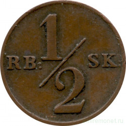 Монета. Дания. 1/2 ригсбанкскиллинга 1838 год. 