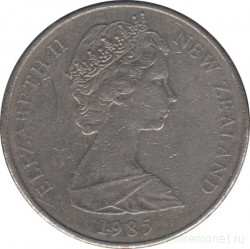 Монета. Новая Зеландия. 10 центов 1985 год.
