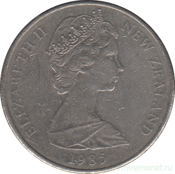 Монета. Новая Зеландия. 10 центов 1985 год.