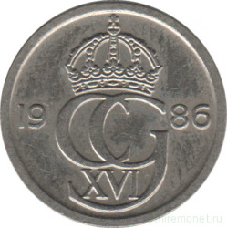 Монета. Швеция. 10 эре 1986 год (D). 