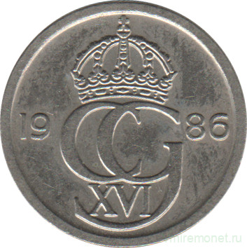 Монета. Швеция. 10 эре 1986 год (D). 