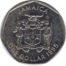 Монета. Ямайка. 1 доллар 1995 год. ав.