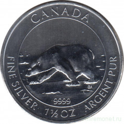 Монета. Канада. 8 долларов 2013 год. Полярный медведь.