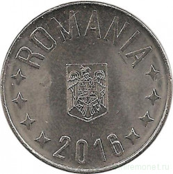 Монета. Румыния. 10 бань 2016 год.