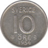 Монета. Швеция. 10 эре 1954 год. ав.