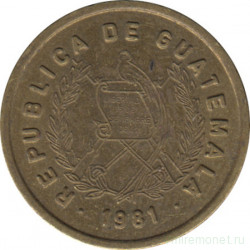 Монета. Гватемала. 1 сентаво 1981 год.