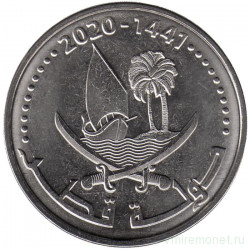 Монета. Катар. 50 дирхамов 2020 год.