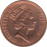 Монета. Фиджи. 2 цента 2001 год. ав.