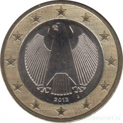 Монета. Германия. 1 евро 2012 год (J).