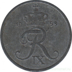 Монета. Дания. 1 эре 1958 год.