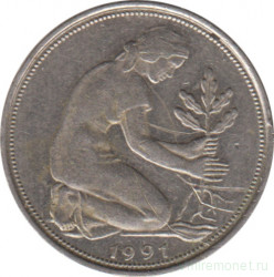Монета. ФРГ. 50 пфеннигов 1991 год. Монетный двор - Берлин (А).