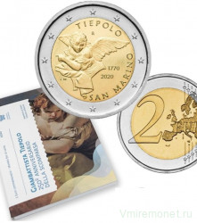 Монета. Сан-Марино. 2 евро 2020 год. 250 лет со дня смерти Джованни Баттиста Тьеполо. (Буклет, коинкарта).