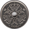  Монета. Дания. 1 крона 1998 год. ав.