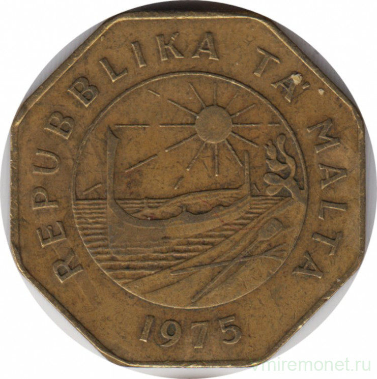Монета. Мальта. 25 центов 1975 год.