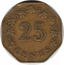 Монета. Мальта. 25 центов 1975 год. рев.