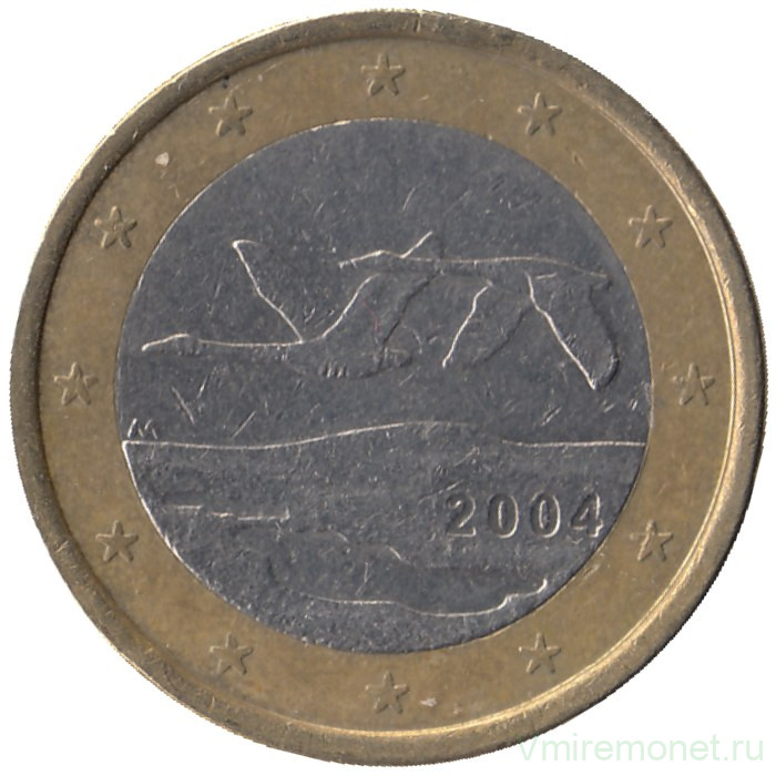 Монета. Финляндия. 1 евро 2004 год.