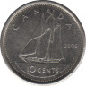 Монета. Канада. 10 центов 2006 год. ав.