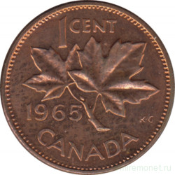 Монета. Канада. 1 цент 1965 год.