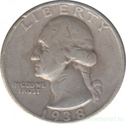 Монета. США. 25 центов 1938 год. Монетный двор S.
