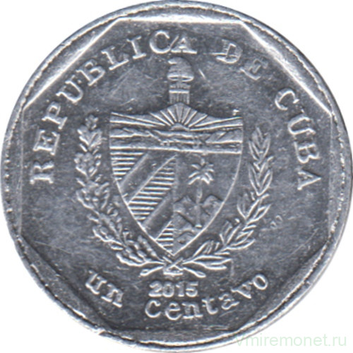 Монета. Куба. 1 сентаво 2015 год (конвертируемый песо).