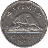 Монета. Канада. 5 центов 1956 год. ав.