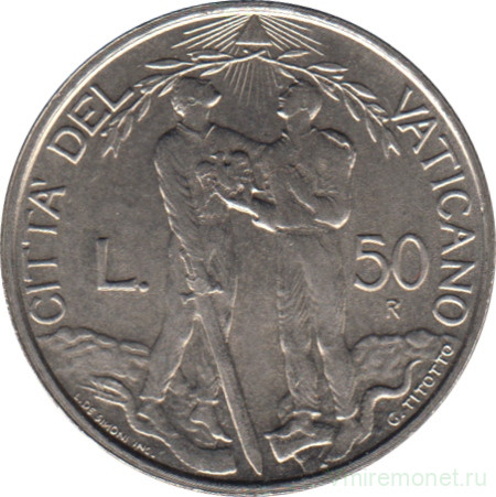 Монета. Ватикан. 50 лир 1997 год. Мир.