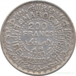 Монета. Марокко. 200 франков 1953 год.