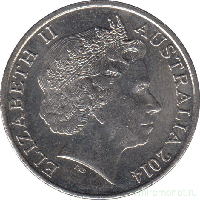 Монета. Австралия. 20 центов 2014 год.
