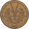 Монета. Западноафриканский экономический и валютный союз (ВСЕАО). 5 франков 1967 год. ав.