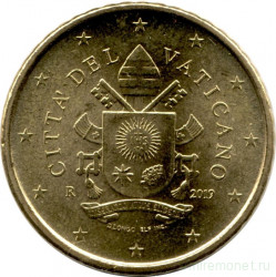 Монета. Ватикан. 50 центов 2019 год.