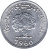 Монета. Тунис. 2 миллима 1960 год. ав.