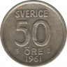 Монета. Швеция. 50 эре 1961 год. ав.