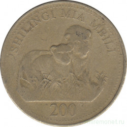 Монета. Танзания. 200 шиллингов 1998 год.