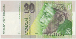 Банкнота. Словакия. 20 крон 2001 год. Тип 20е.