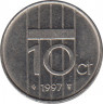 Монета. Нидерланды. 10 центов 1997 год. ав.