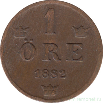 Монета. Швеция. 1 эре 1882 год.