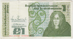 Банкнота. Ирландия. 1 фунт 1988 год. Тип 70d.