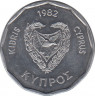  Монета. Кипр. 5 милей 1982 год. ав.