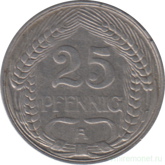 Монета. Германская империя. 25 пфеннигов 1910 год. (А).