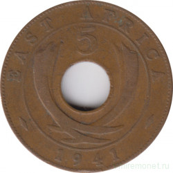 Монета. Британская Восточная Африка. 10 центов 1941 год.