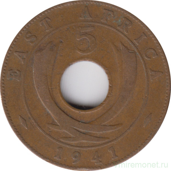 Монета. Британская Восточная Африка. 10 центов 1941 год.