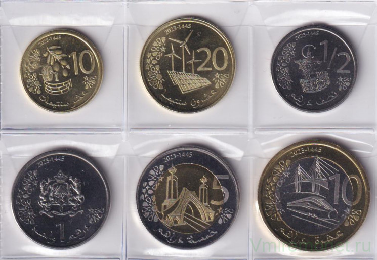 Монета. Марокко. Набор 6 штук. 2023 год. Новый тип. 