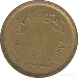 Монета. Египет. 1 миллим 1958 год.