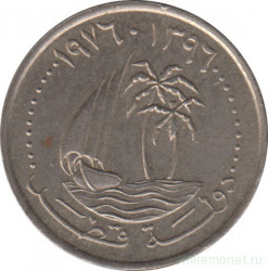 Монета. Катар. 25 дирхамов 1976 год. 